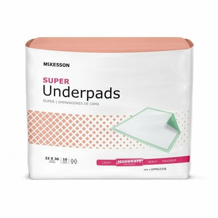 MCKESSON SUPER Moderate Absorbency Underpad, 23 x 36 Inch, 10PK UPMD2336